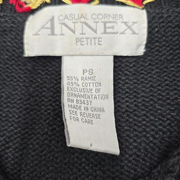 Casual Corner Ugly Christmas Embroidered Beaded Button Up Cardigan Sweater PS‎ - Picture 6 of 16